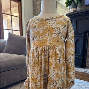 SweetHoney Yellow Floral Kids Dress